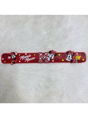 Disney Parks Minnie Mouse Slap Bracelet Rubber Kids Wristband Logo